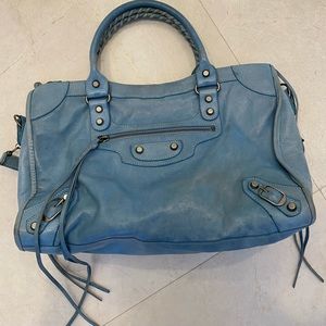 COPY - Balenciaga two-way city bag, blue leather